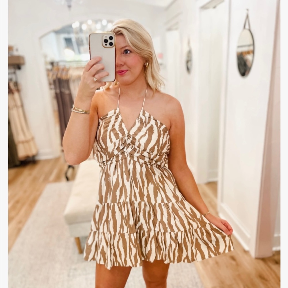 New! Womens halter tiger dress